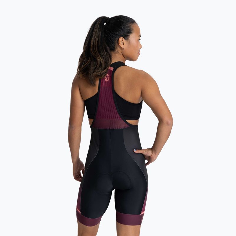 Dámské cyklistické kraťasy  Rogelli Impress II Bib Short burgundy/coral/black 2