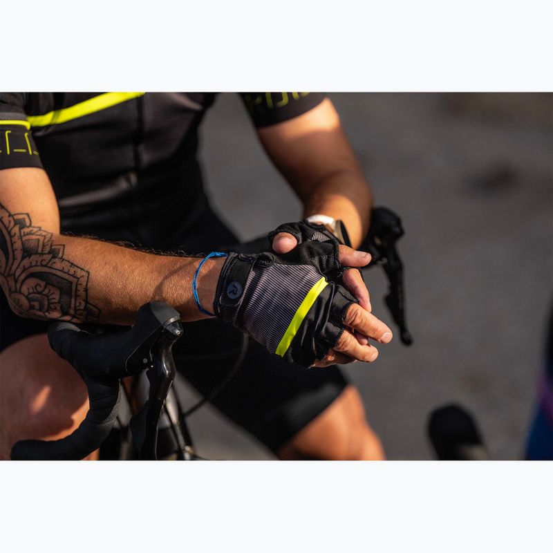 Pánské cyklistické rukavice Rogelli Hero II black/fluor/grey 3