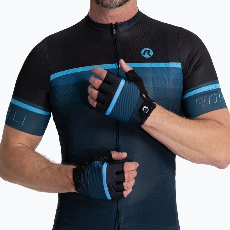 Pánské cyklistické rukavice Rogelli Hero II black/blue 2