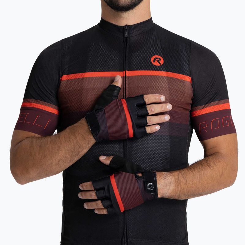 Pánské cyklistické rukavice Rogelli Hero II black/red/bordeaux 2
