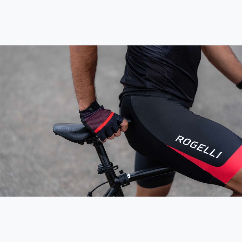 Pánské cyklistické rukavice Rogelli Hero II black/red/bordeaux 4