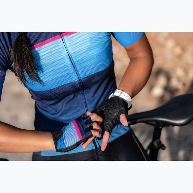 Dámské cyklistické rukavice  Rogelli Impress II blue/pink/black 5