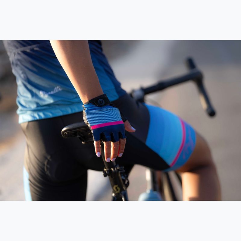 Dámské cyklistické rukavice  Rogelli Impress II blue/pink/black 7