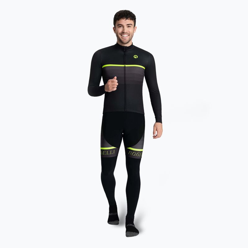 Pánský cyklistický dres longsleeve Rogelli Hero II black/fluor 2