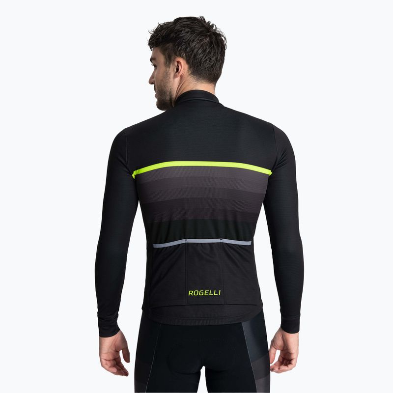Pánský cyklistický dres longsleeve Rogelli Hero II black/fluor 3