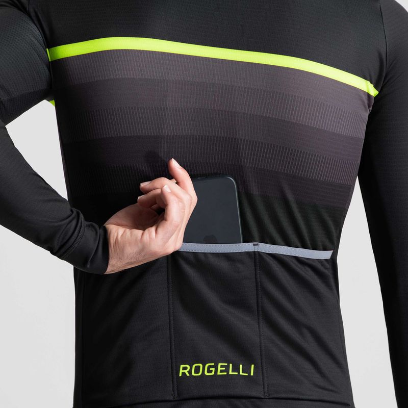 Pánský cyklistický dres longsleeve Rogelli Hero II black/fluor 4