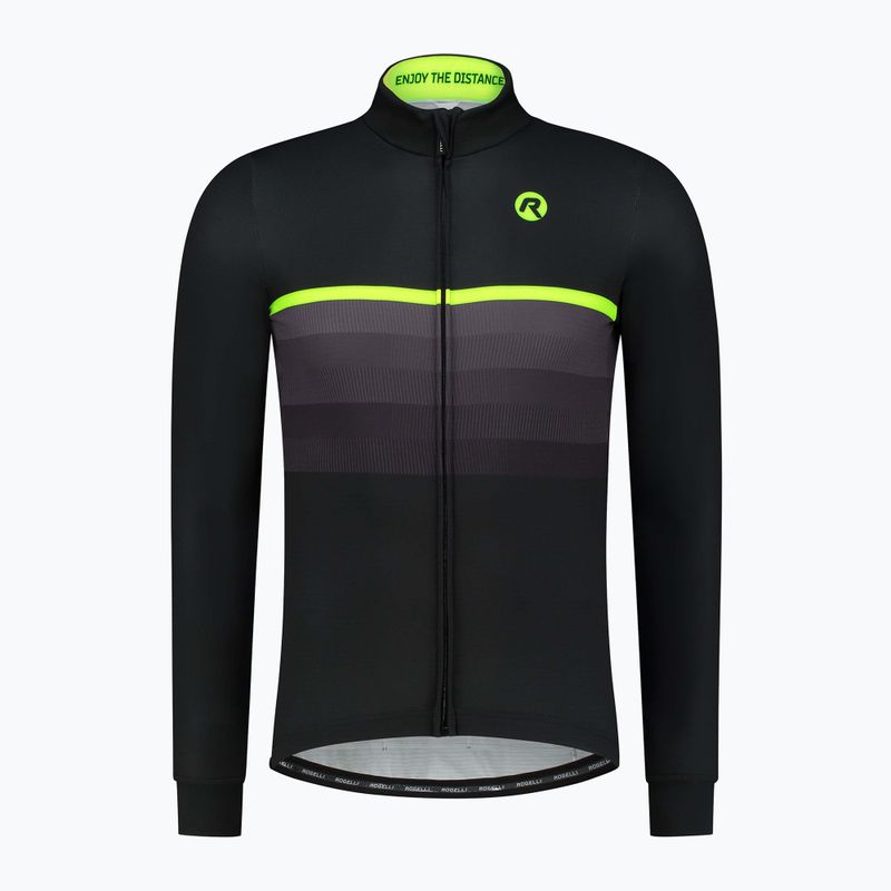 Pánský cyklistický dres longsleeve Rogelli Hero II black/fluor 5