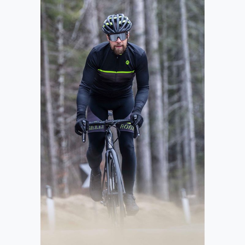 Pánský cyklistický dres longsleeve Rogelli Hero II black/fluor 10