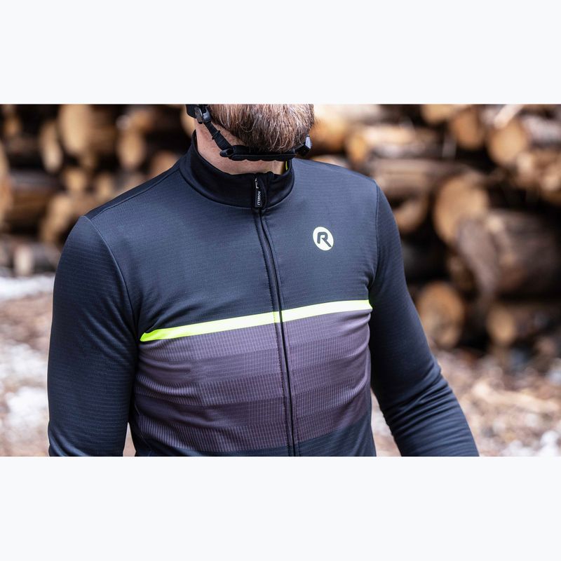 Pánský cyklistický dres longsleeve Rogelli Hero II black/fluor 11