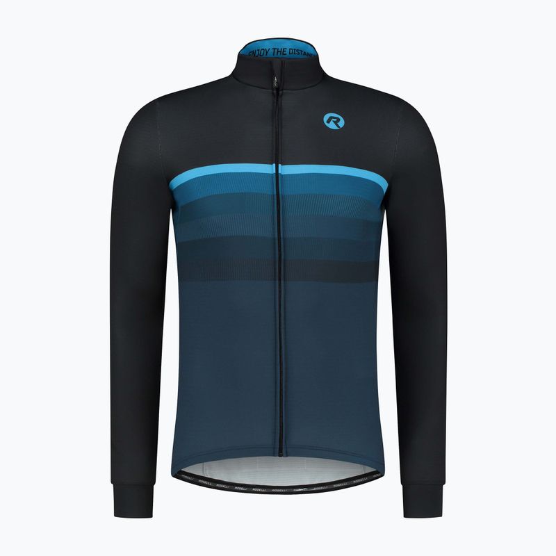 Pánské cyklistické tričko longsleeve  Rogelli Hero II black/blue 4