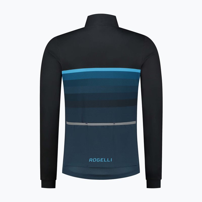 Pánské cyklistické tričko longsleeve  Rogelli Hero II black/blue 5