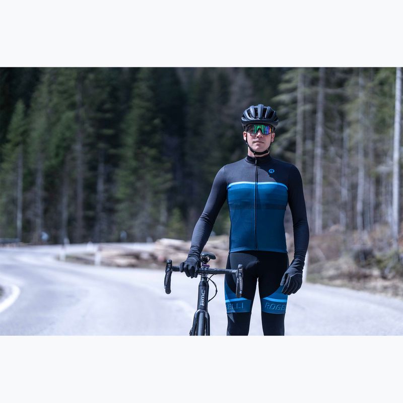 Pánské cyklistické tričko longsleeve  Rogelli Hero II black/blue 6