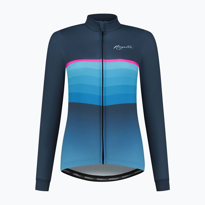 Dámské cyklistické tričko longsleeve  Rogelli Impress II blue/pink 5