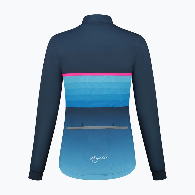 Dámské cyklistické tričko longsleeve  Rogelli Impress II blue/pink 6