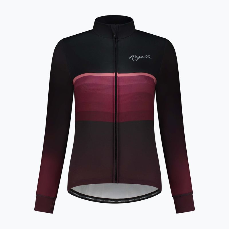 Dámské cyklistické tričko longsleeve  Rogelli Impress II bordeaux / coral 5