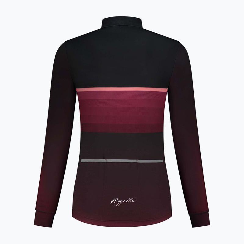 Dámské cyklistické tričko longsleeve  Rogelli Impress II bordeaux / coral 6