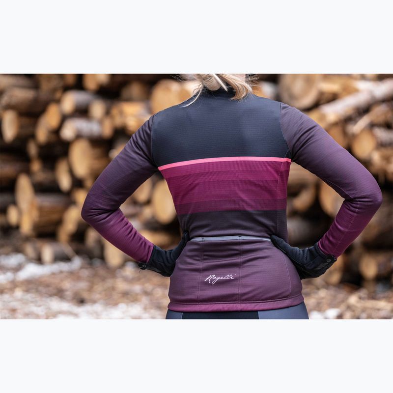 Dámské cyklistické tričko longsleeve  Rogelli Impress II bordeaux / coral 10