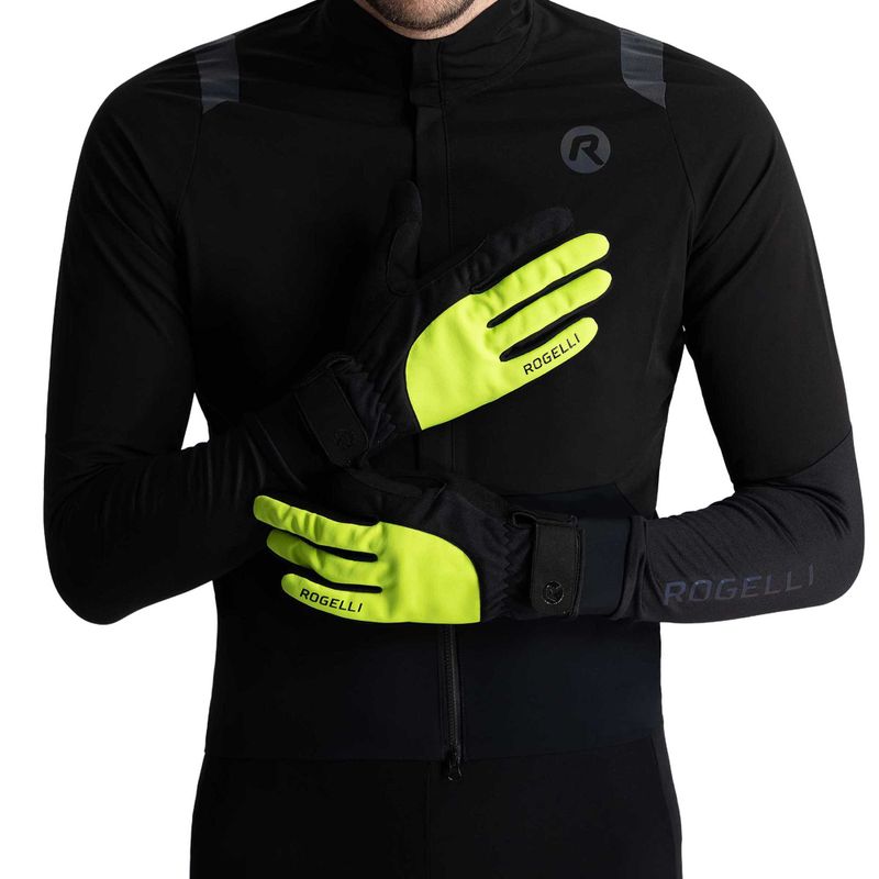 Pánské cyklistické rukavice Rogelli Core II Winter Windproof fluor 2