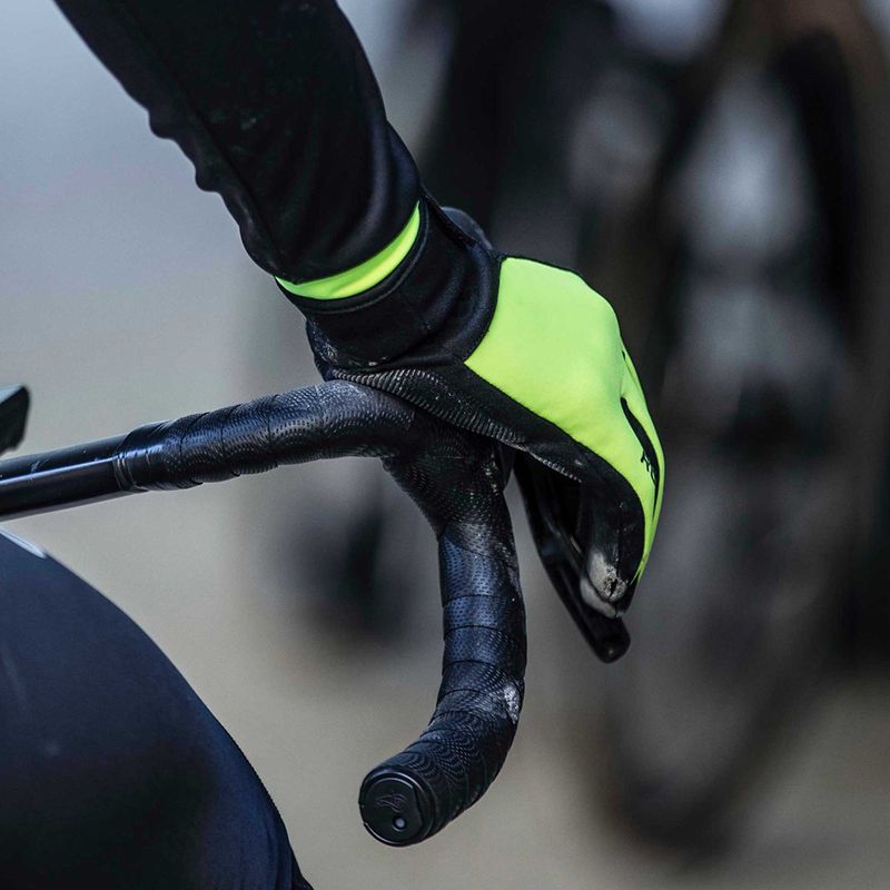 Pánské cyklistické rukavice Rogelli Core II Winter Windproof fluor 5