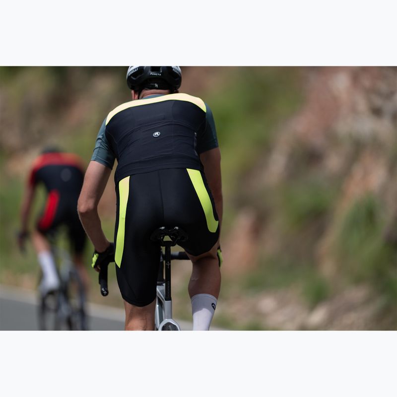 Pánské cyklistické šortky Rogelli Core Bib Short  black/fluor yellow 9