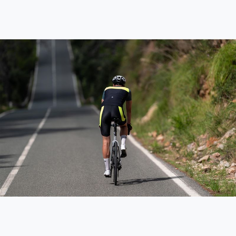 Pánské cyklistické šortky Rogelli Core Bib Short  black/fluor yellow 10