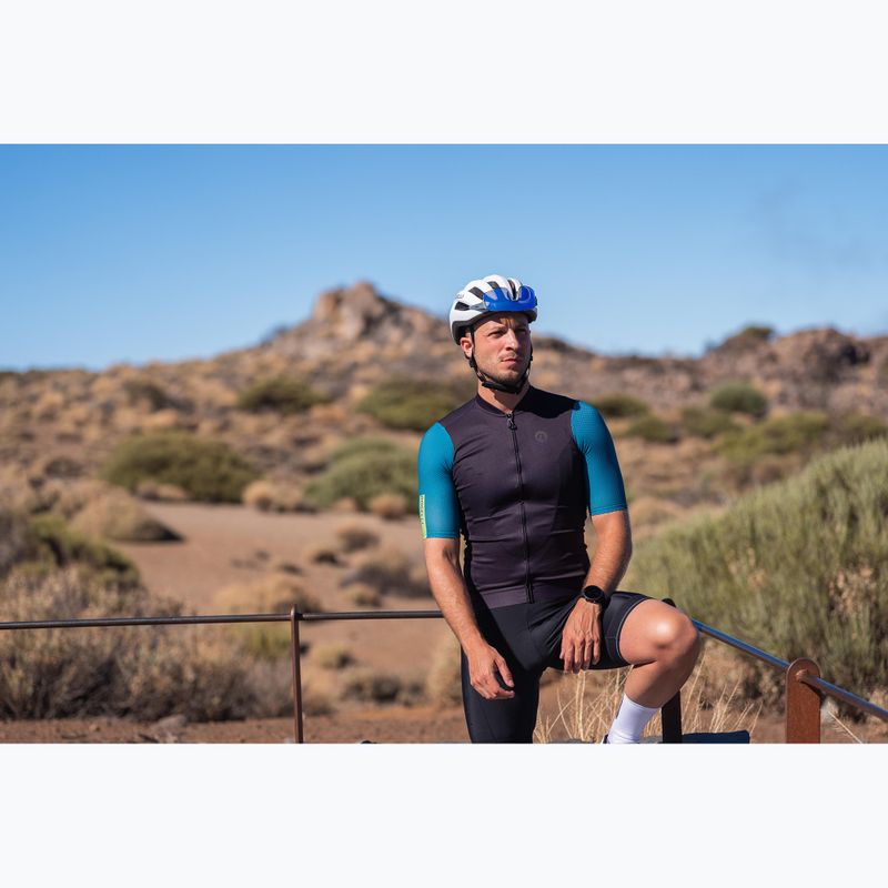 Pánský cyklistický dres Rogelli Fast black/teal/green 9