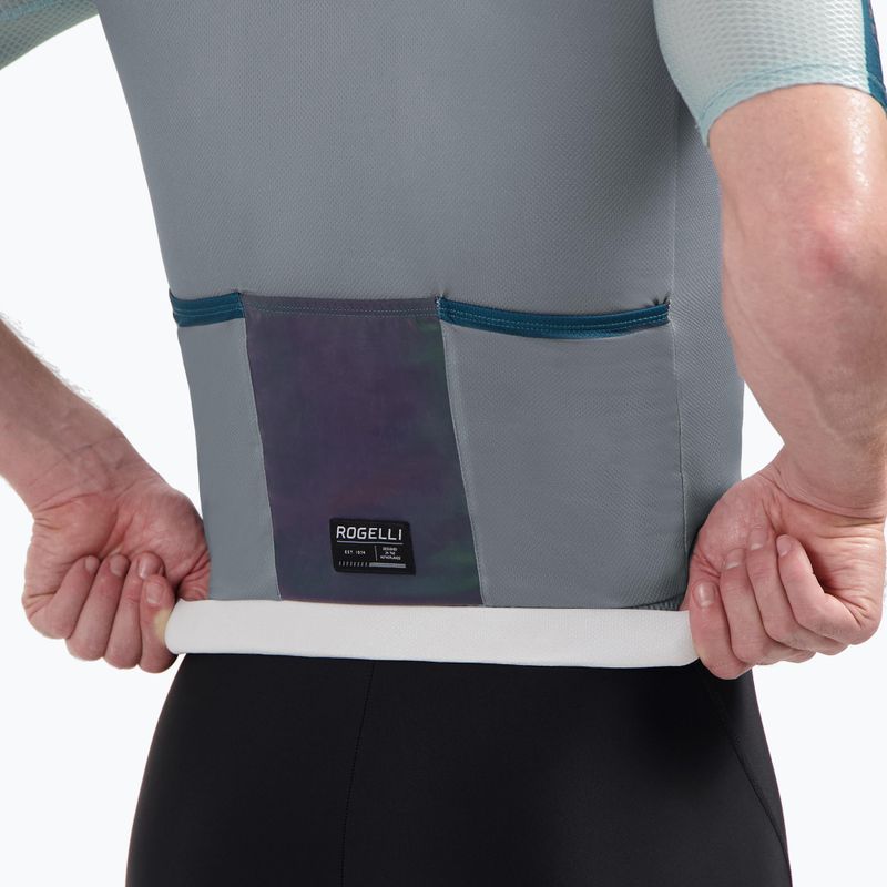 Pánský cyklistický dres Rogelli Fast grey/dusty teal/teal 4