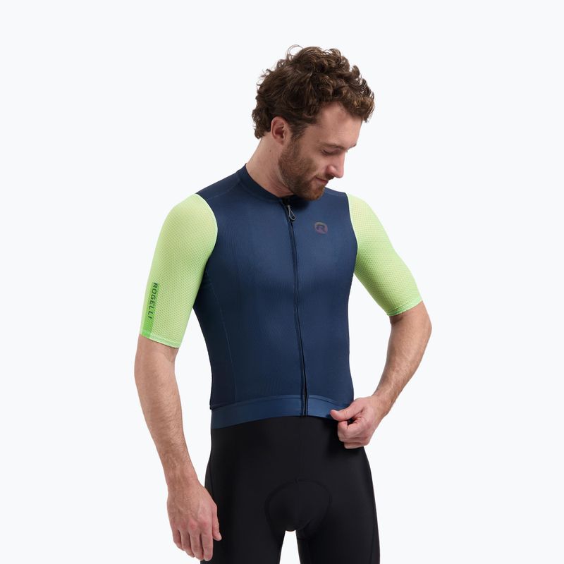 Pánský cyklistický dres Rogelli Fast blue/lime