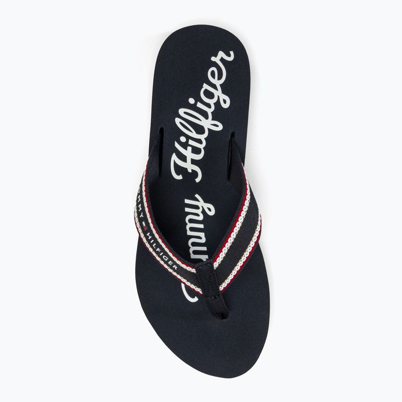 Tommy Hilfiger Im Graphic Beach Sandal dámské žabky space blue 5