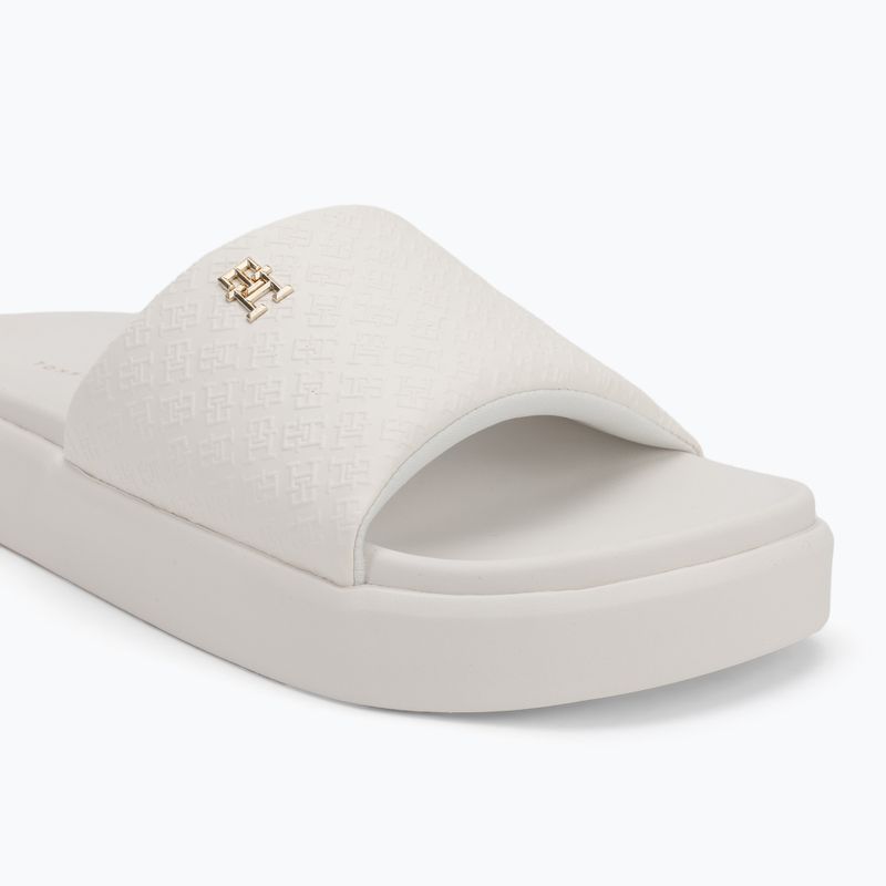 Dámské nazouváky Tommy Hilfiger Platform Monogram Poolslide ancient white 7