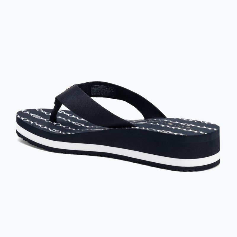 Dámské žabky Tommy Hilfiger Im Th Chainprint Midwedge Sandal space blue 3
