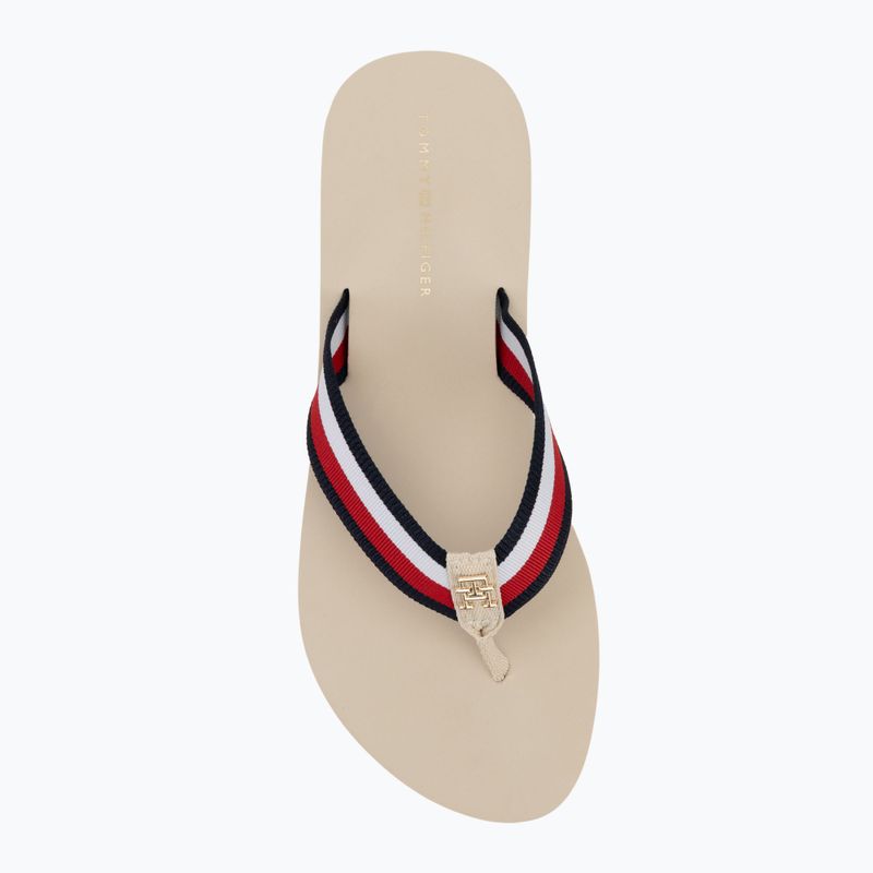 Dámské žabky Tommy Hilfiger Corp Mid Wedge Beach Sandal muslin 5