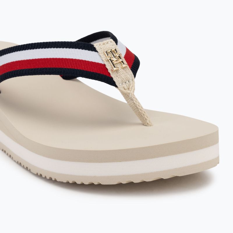 Dámské žabky Tommy Hilfiger Corp Mid Wedge Beach Sandal muslin 7