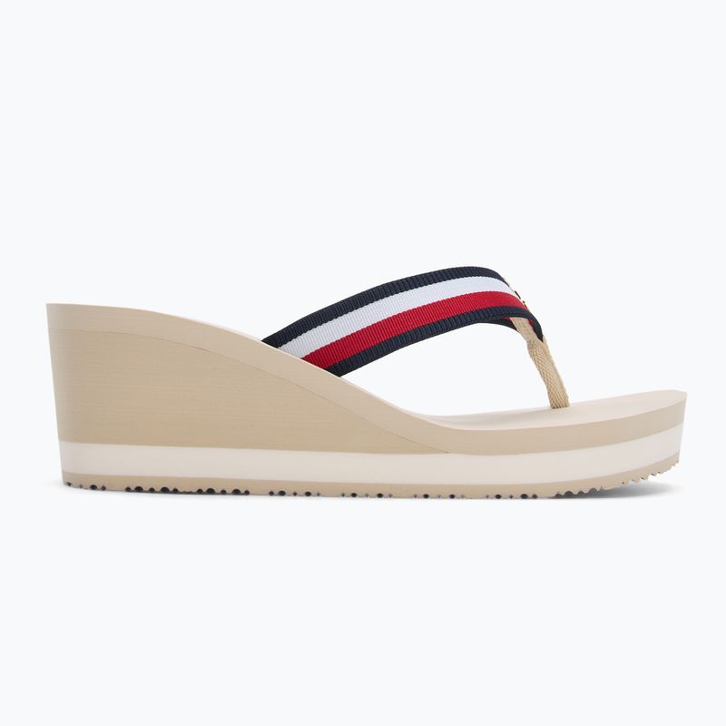 Dámské žabky Tommy Hilfiger Corporate Wedge Beach Sandal muslin 2