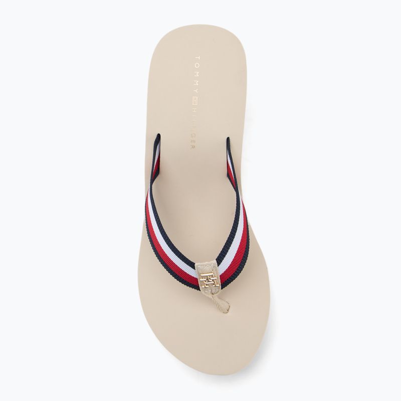 Dámské žabky Tommy Hilfiger Corporate Wedge Beach Sandal muslin 5