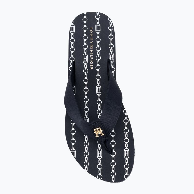Dámské žabky Tommy Hilfiger Chain Print Beach Sandal space blue 5