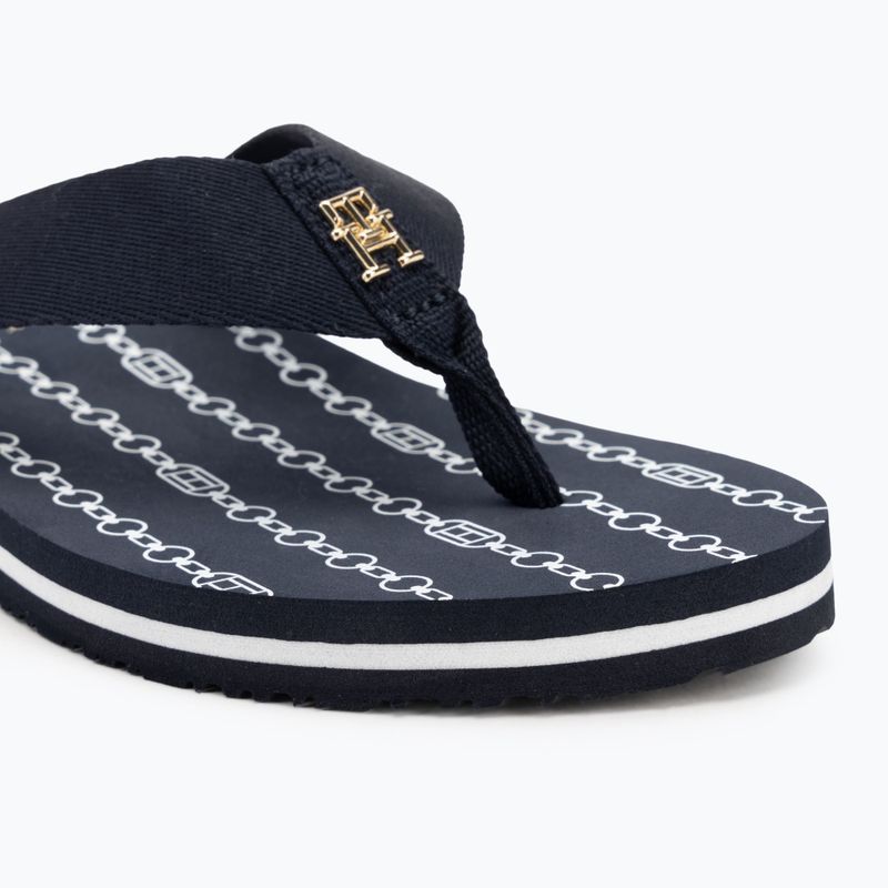Dámské žabky Tommy Hilfiger Chain Print Beach Sandal space blue 7