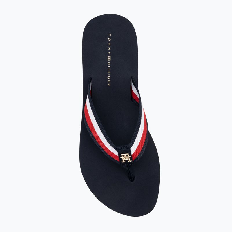Dámské žabky Tommy Hilfiger Corp Mid Wedge Beach Sandal space blue 5