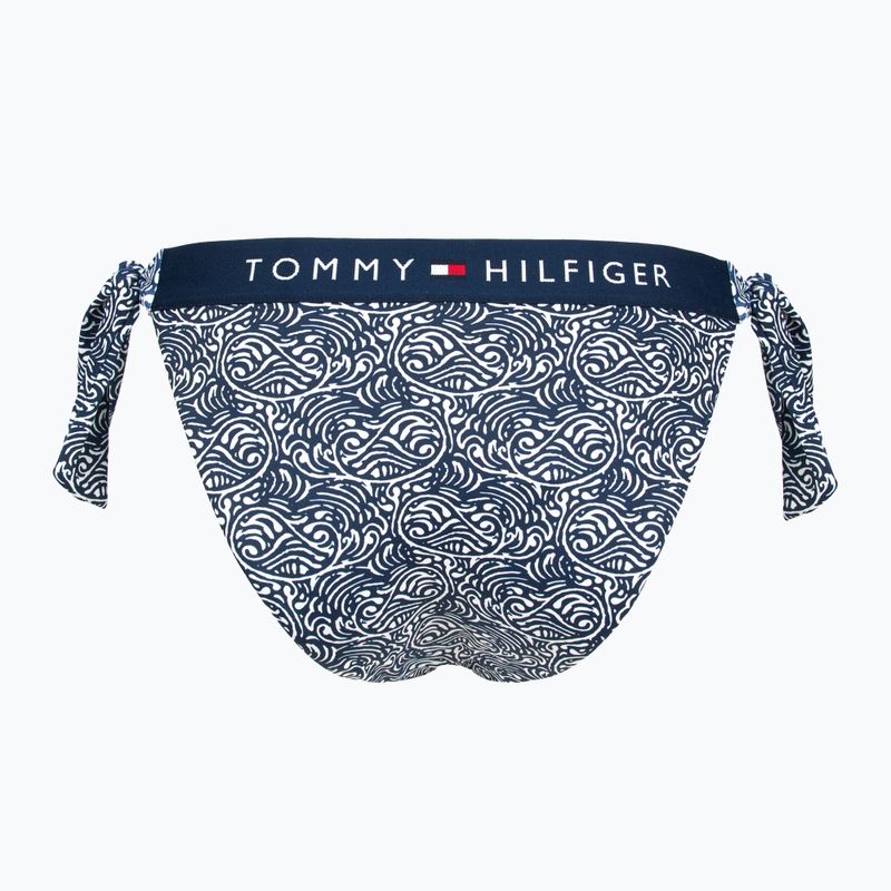 Spodní díl plavek  Tommy Hilfiger Cheeky Side Tie Bikini Print illustrated wave dark night navy 2