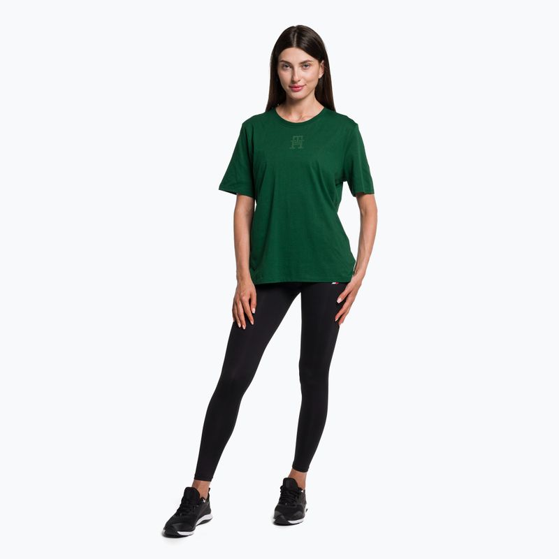 Tommy Hilfiger dámské tréninkové tričko Regular Th Monogram green 2
