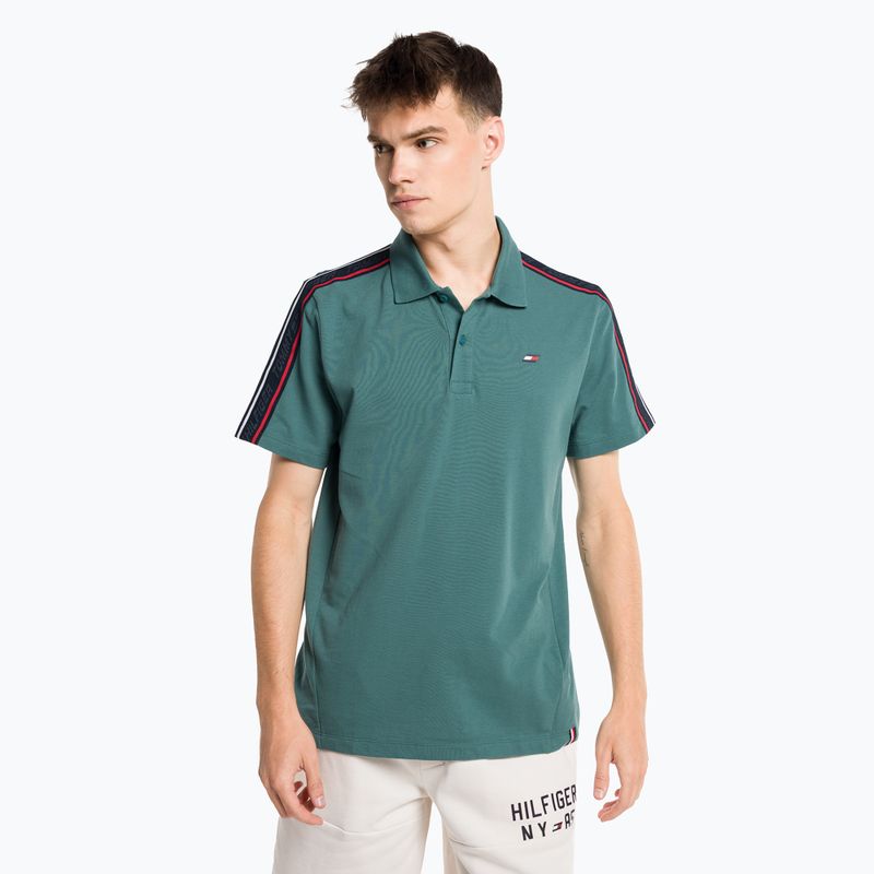 Tommy Hilfiger pánské tréninkové tričko Textured Tape Polo zelené