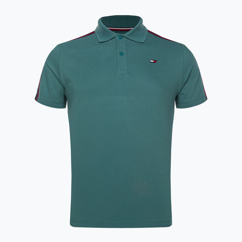 Tommy Hilfiger pánské tréninkové tričko Textured Tape Polo zelené 5