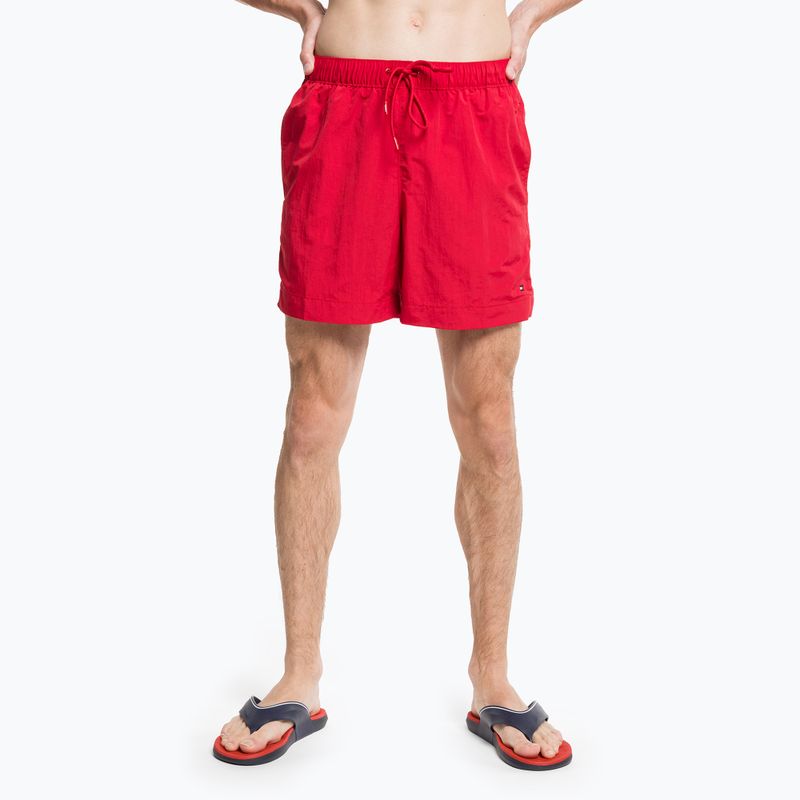 Pánské plavecké šortky Tommy Hilfiger Medium Drawstring červené 5