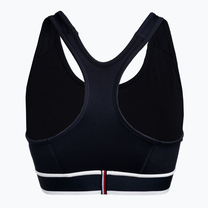 Modrá fitness podprsenka Tommy Hilfiger Mid Int Tape Racer Back 6