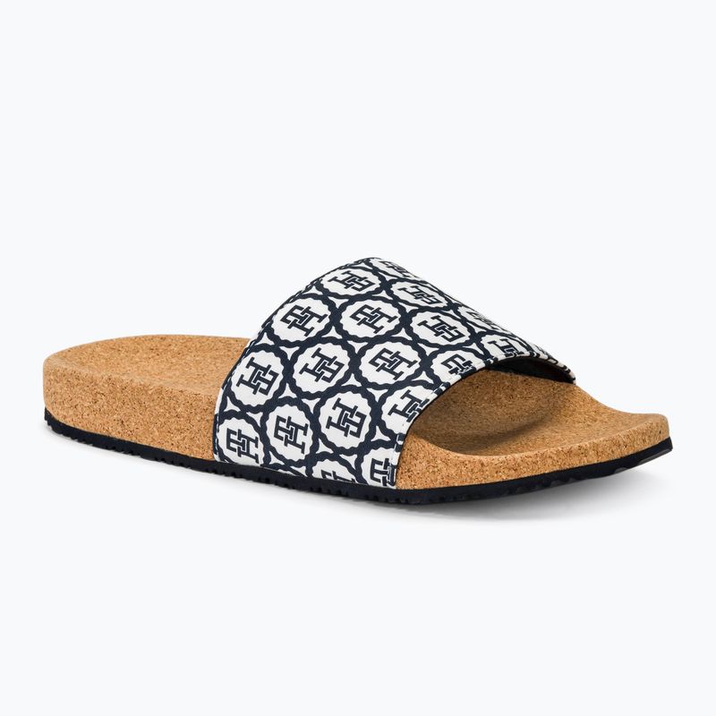 Dámské nazouváky  Tommy Hilfiger Emblem Cork Slide space blue