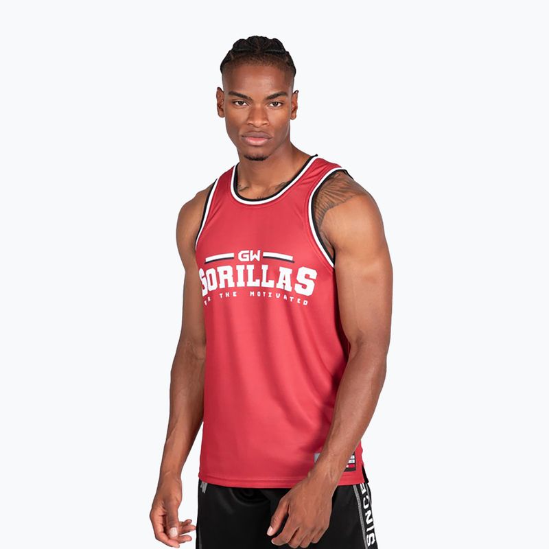 Pánské fitness tílko tank top Gorilla Wear Keene red/black 2