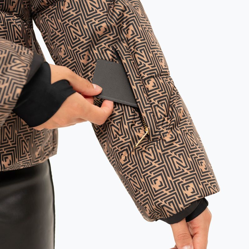 Dámská lyžařská bunda Nikkie Newport Logo camel 4