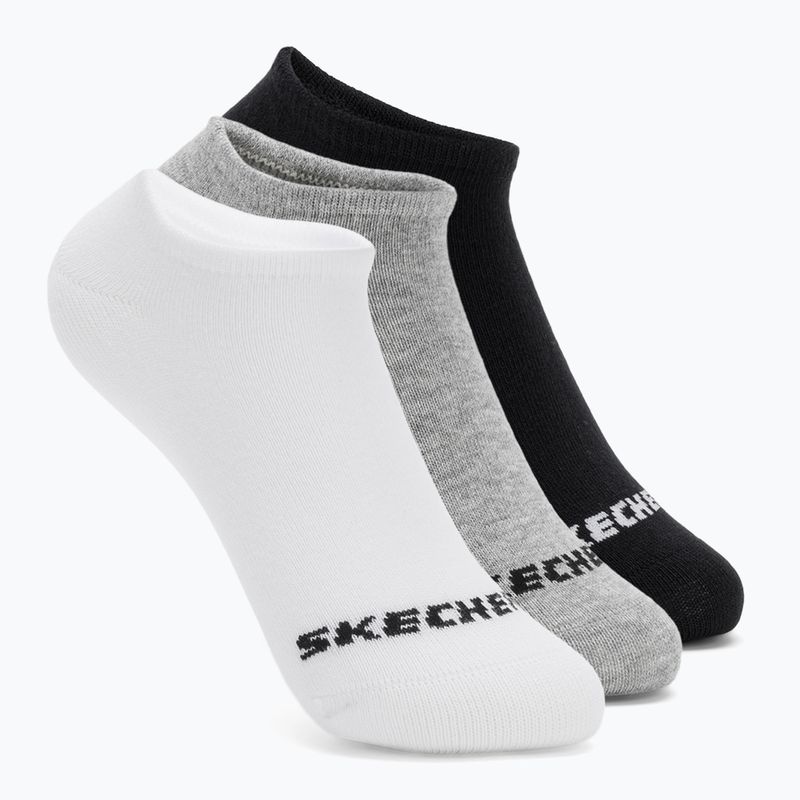 Dětské ponožky SKECHERS Non Terry No Show 3 páry white/grey