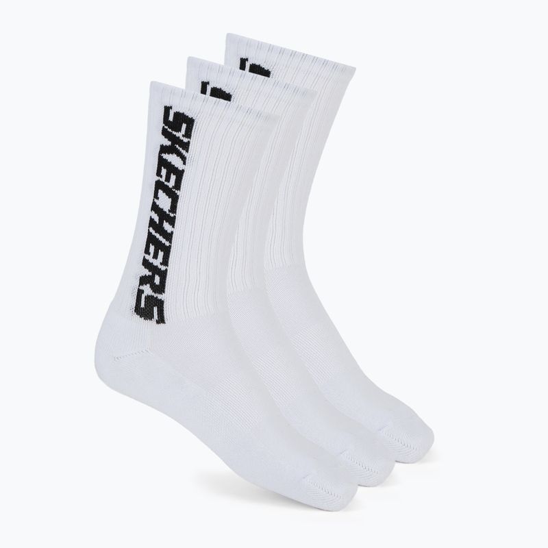Pánské ponožky SKECHERS 1/2 Terry Crew 3 páry white/black