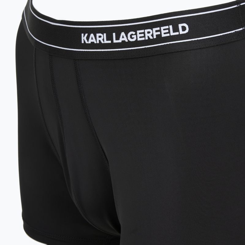Pánské boxerky KARL LAGERFELD Stripe Logo Micro Trunk 3 páry black 4